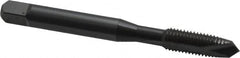 OSG - 1/4-28 UNF, 2 Flute, Oxide Finish, High Speed Steel Spiral Point Tap - Plug Chamfer, Right Hand Thread, 2-1/2" OAL, 1" Thread Length, 0.255" Shank Diam, 3B Class of Fit, Series 105 - Exact Industrial Supply