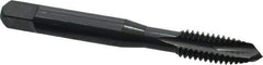 OSG - 5/16-18 UNC, 3 Flute, Oxide Finish, High Speed Steel Spiral Point Tap - Plug Chamfer, Right Hand Thread, 2-23/32" OAL, 1-1/8" Thread Length, 0.318" Shank Diam, 3B Class of Fit, Series 105 - Exact Industrial Supply