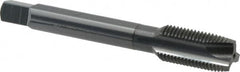 OSG - 1/2-20 UNF, 3 Flute, Oxide Finish, High Speed Steel Spiral Point Tap - Plug Chamfer, Right Hand Thread, 3-3/8" OAL, 1-21/32" Thread Length, 0.367" Shank Diam, 3B Class of Fit, Series 105 - Exact Industrial Supply