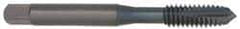 OSG - #6-32 UNC, 2 Flute, Bright Finish, High Speed Steel Spiral Point Tap - Plug Chamfer, Right Hand Thread, 2" OAL, 11/16" Thread Length, 0.141" Shank Diam, 2B Class of Fit, Series 105A - Exact Industrial Supply