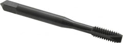 OSG - #12-24 UNC, 2 Flute, Oxide Finish, High Speed Steel Spiral Point Tap - Bottoming Chamfer, Right Hand Thread, 2-3/8" OAL, 15/16" Thread Length, 0.22" Shank Diam, 2B/3B Class of Fit, Series 105B - Exact Industrial Supply