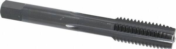 OSG - M12x1.75 Metric Coarse 6H 4 Flute Nitride/Oxide Finish High Speed Steel Straight Flute Standard Hand Tap - Plug, Right Hand Thread, 3-3/8" OAL, 1-21/32" Thread Length, D6 Limit, Oversize - Exact Industrial Supply
