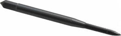 OSG - M2.5x0.45 Metric Coarse, 2 Flute, Oxide Finish, High Speed Steel Spiral Point Tap - Plug Chamfer, Right Hand Thread, 1-13/16" OAL, 1/2" Thread Length, 0.141" Shank Diam, 6H Class of Fit, Series 142 - Exact Industrial Supply