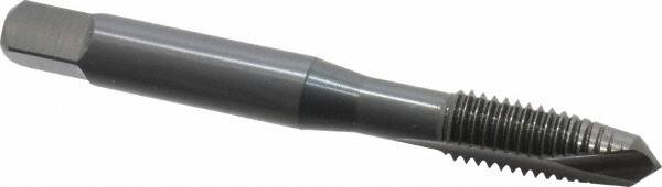 OSG - M8x1.25 Metric Coarse, 2 Flute, Oxide Finish, High Speed Steel Spiral Point Tap - Plug Chamfer, Right Hand Thread, 2-23/32" OAL, 1-1/8" Thread Length, 0.318" Shank Diam, 6H Class of Fit, Series 142 - Exact Industrial Supply