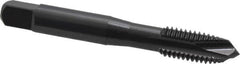 OSG - M10x1.50 Metric Coarse, 3 Flute, Oxide Finish, High Speed Steel Spiral Point Tap - Plug Chamfer, Right Hand Thread, 2-15/16" OAL, 1-1/4" Thread Length, 0.381" Shank Diam, 6H Class of Fit, Series 142 - Exact Industrial Supply