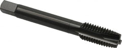OSG - M12x1.75 Metric Coarse, 3 Flute, Oxide Finish, High Speed Steel Spiral Point Tap - Plug Chamfer, Right Hand Thread, 3-3/8" OAL, 1-21/32" Thread Length, 0.367" Shank Diam, 6H Class of Fit, Series 142 - Exact Industrial Supply