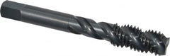 OSG - M12x1.75 Metric Coarse 3 Flute 6H Bottoming Spiral Flute Tap - High Speed Steel, Oxide Finish, 3-3/8" OAL, Right Hand Flute, Right Hand Thread, D6, Series 142 - Benchmark Tooling