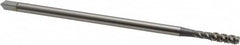 OSG - #8-32 UNC 3 Flute H3 Bright Finish High Speed Steel Spiral Flute Extension Tap - Bottoming Chamfer, 4" OAL, 2B Class of Fit - Exact Industrial Supply