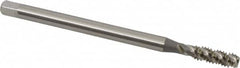 OSG - 1/4-20 UNC 3 Flute H3 Bright Finish High Speed Steel Spiral Flute Extension Tap - Bottoming Chamfer, 4" OAL, 3B Class of Fit - Benchmark Tooling
