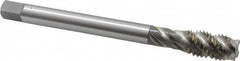 OSG - 5/8-11 UNC 4 Flute H3 Bright Finish High Speed Steel Spiral Flute Extension Tap - Plug Chamfer, 6" OAL, 3B Class of Fit - Benchmark Tooling