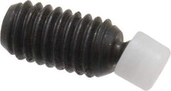 Gibraltar - No. 10-32, 1/2" OAL, Alloy Steel, Swivel Pad - Delrin Pad, Black Oxide Finish, 0.146" Pad Diam, 11/32" Thread Length, 7.5° Swivel Angle, 3/32" Hex Key - Benchmark Tooling