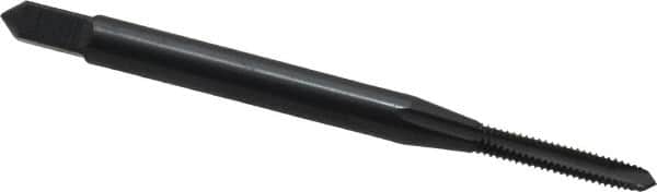 OSG - #2-56 UNC, 2 Flute, Oxide Finish, Vanadium High Speed Steel Spiral Point Tap - Plug Chamfer, Right Hand Thread, 1-3/4" OAL, 7/16" Thread Length, 0.141" Shank Diam, 2B Class of Fit, Series 300 - Exact Industrial Supply