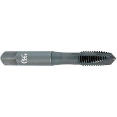 OSG - #4-40 UNC, 2 Flute, Oxide Finish, Vanadium High Speed Steel Spiral Point Tap - Plug Chamfer, Right Hand Thread, 1-7/8" OAL, 9/16" Thread Length, 0.141" Shank Diam, 2B/3B Class of Fit, Series 300 - Exact Industrial Supply
