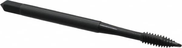 OSG - #6-32 UNC, 2 Flute, Oxide Finish, Vanadium High Speed Steel Spiral Point Tap - Plug Chamfer, Right Hand Thread, 2" OAL, 11/16" Thread Length, 0.141" Shank Diam, 3B Class of Fit, Series 300 - Exact Industrial Supply