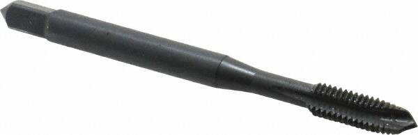 OSG - #10-32 UNF, 3 Flute, Oxide Finish, Vanadium High Speed Steel Spiral Point Tap - Plug Chamfer, Right Hand Thread, 2-3/8" OAL, 7/8" Thread Length, 0.194" Shank Diam, 3B Class of Fit, Series 300 - Exact Industrial Supply