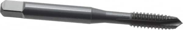 OSG - 1/4-20 UNC, 3 Flute, Oxide Finish, Vanadium High Speed Steel Spiral Point Tap - Plug Chamfer, Right Hand Thread, 2-1/2" OAL, 1" Thread Length, 0.255" Shank Diam, 2B Class of Fit, Series 300 - Exact Industrial Supply