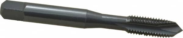 OSG - 5/16-24 UNF, 3 Flute, Oxide Finish, Vanadium High Speed Steel Spiral Point Tap - Plug Chamfer, Right Hand Thread, 2-23/32" OAL, 1-1/8" Thread Length, 0.318" Shank Diam, 3B Class of Fit, Series 300 - Exact Industrial Supply