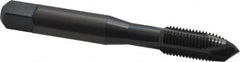 OSG - 3/8-24 UNF, 3 Flute, Oxide Finish, Vanadium High Speed Steel Spiral Point Tap - Plug Chamfer, Right Hand Thread, 2-15/16" OAL, 1-1/4" Thread Length, 0.381" Shank Diam, 3B Class of Fit, Series 300 - Exact Industrial Supply