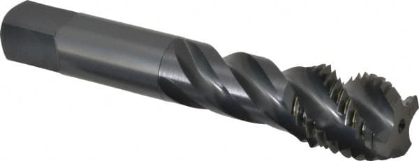 OSG - 7/8-9 UNC 4 Flute 3B Modified Bottoming Spiral Flute Tap - Vanadium High Speed Steel, Oxide Finish, 4-11/16" OAL, Right Hand Flute, Right Hand Thread, H4, Series 303 - Benchmark Tooling