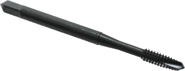 OSG - #6-32 UNC, 3 Flute, Oxide Finish, Powdered Metal Spiral Point Tap - Plug Chamfer, Right Hand Thread, 2" OAL, 11/16" Thread Length, 0.141" Shank Diam, 2B Class of Fit, Series 312 - Exact Industrial Supply