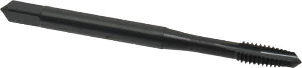 OSG - #8-32 UNC, 3 Flute, Oxide Finish, Powdered Metal Spiral Point Tap - Plug Chamfer, Right Hand Thread, 2-1/8" OAL, 3/4" Thread Length, 0.168" Shank Diam, Series 312 - Exact Industrial Supply