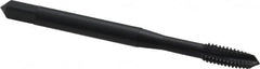 OSG - #8-32 UNC, 3 Flute, Oxide Finish, Powdered Metal Spiral Point Tap - Plug Chamfer, Right Hand Thread, 2-1/8" OAL, 3/4" Thread Length, 0.168" Shank Diam, 2B Class of Fit, Series 312 - Exact Industrial Supply