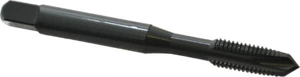 OSG - 1/4-28 UNF, 3 Flute, Oxide Finish, Powdered Metal Spiral Point Tap - Plug Chamfer, Right Hand Thread, 2-1/2" OAL, 1" Thread Length, 0.255" Shank Diam, 3B Class of Fit, Series 312 - Exact Industrial Supply
