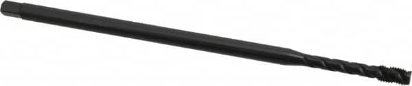 OSG - 1/4-28 UNF 3 Flute H3 Oxide Finish Vanadium High Speed Steel Spiral Flute Extension Tap - Modified Bottoming Chamfer, 6" OAL, 3B Class of Fit - Benchmark Tooling