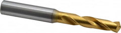 OSG - 25/64" 130° Spiral Flute Cobalt Screw Machine Drill Bit - TiN Finish, Right Hand Cut, 1-7/8" Flute Length, 3-31/32" OAL, Standard Point, Straight Shank - Benchmark Tooling