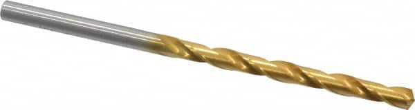 OSG - 3/16" 130° Cobalt Jobber Drill - TiN Finish, Right Hand Cut, Spiral Flute, Straight Shank, 3-3/4" OAL, Standard Point - Benchmark Tooling