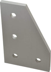 80/20 Inc. - 3" Wide, 4-1/2" High, Open Shelving 4 Hole 90° Angled Plate - Aluminum, Use with Series 15 & Bolt Kit 3320 or 3325 - Benchmark Tooling