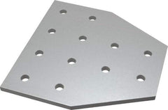 80/20 Inc. - 6" Wide, 6" High, Open Shelving 12 Hole Tee Plate - Aluminum, Use with Series 15 & Bolt Kit 3320 or 3325 - Benchmark Tooling