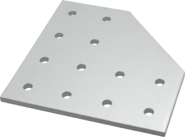 80/20 Inc. - 6" Wide, 6" High, Open Shelving 12 Hole 90° Angled Joining Plate - Aluminum, Use with Series 15 & Bolt Kit 3320 or 3325 - Benchmark Tooling