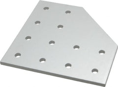 80/20 Inc. - 6" Wide, 6" High, Open Shelving 12 Hole 90° Angled Joining Plate - Aluminum, Use with Series 15 & Bolt Kit 3320 or 3325 - Benchmark Tooling