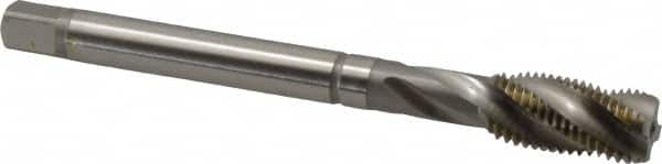 Guhring - 7/16-20 UNF 4 Flute 2BX Modified Bottoming Spiral Flute Tap - Powdered Metal, TiCN Finish, 100mm OAL, Right Hand Flute, Right Hand Thread, Series 2914 - Benchmark Tooling