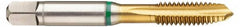 Guhring - M3x0.50 Metric Coarse, 3 Flute, TiN Finish, Cobalt Spiral Point Tap - Plug Chamfer, Right Hand Thread, 1.941" OAL, 5/8" Thread Length, 0.141" Shank Diam, 6H Class of Fit, Series 3915 - Exact Industrial Supply