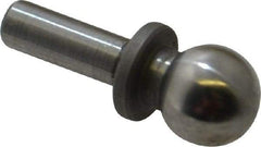 Gibraltar - 1/4" Ball Diam, 1/8" Shank Diam, Steel Inspection Tooling Ball - Slip-Fit Shank, 9/16" Ball Center to Shank Bottom, 0.2" Ball Center to Shoulder Bottom, with Shoulder - Benchmark Tooling