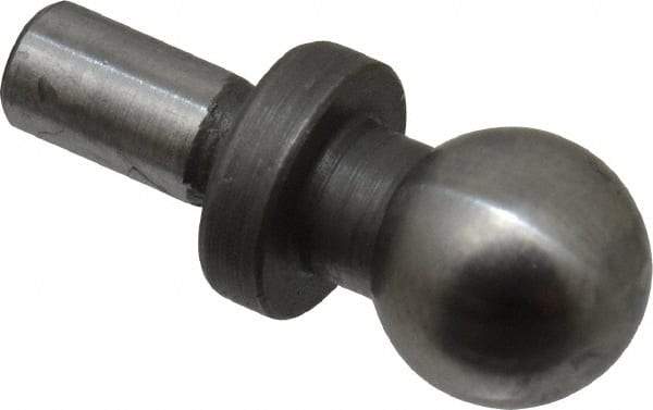 Gibraltar - 6mm Ball Diam, 3mm Shank Diam, Steel Inspection Tooling Ball - Press-Fit Shank, 12mm Ball Center to Shank Bottom, 6mm Ball Center to Shoulder Bottom, with Shoulder - Benchmark Tooling