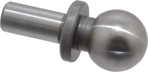 Gibraltar - 1/2" Ball Diam, 1/4" Shank Diam, Steel Inspection Tooling Ball - Slip-Fit Shank, 15/16" Ball Center to Shank Bottom, 0.4" Ball Center to Shoulder Bottom, with Shoulder - Benchmark Tooling