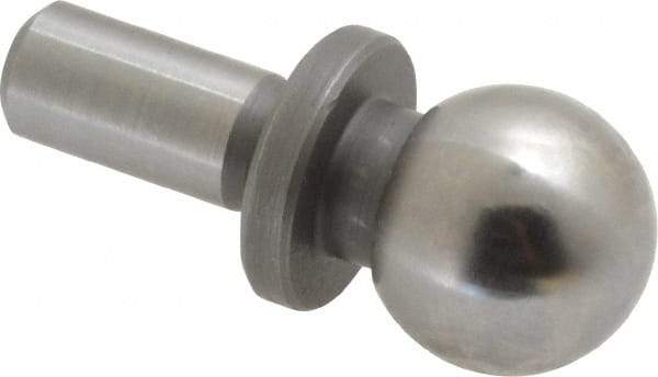 Gibraltar - 1/2" Ball Diam, 1/4" Shank Diam, Steel Inspection Tooling Ball - Press-Fit Shank, 15/16" Ball Center to Shank Bottom, 0.4" Ball Center to Shoulder Bottom, with Shoulder - Benchmark Tooling