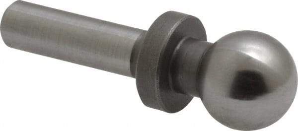 Gibraltar - 1/2" Ball Diam, 1/4" Shank Diam, Steel Inspection Tooling Ball - Slip-Fit Shank, 1-3/8" Ball Center to Shank Bottom, 1/2" Ball Center to Shoulder Bottom, with Shoulder - Benchmark Tooling