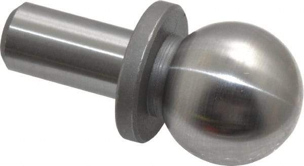 Gibraltar - 3/4" Ball Diam, 3/8" Shank Diam, Steel Inspection Tooling Ball - Slip-Fit Shank, 1-1/4" Ball Center to Shank Bottom, 1/2" Ball Center to Shoulder Bottom, with Shoulder - Benchmark Tooling