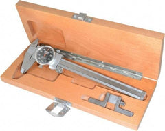 Fowler - 0" to 6" Range, 0.001" Graduation, 0.1" per Revolution, Dial Caliper - Black Face, 1.54" Jaw Length - Benchmark Tooling