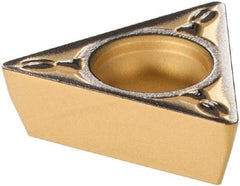 Sumitomo - TPMT221 ESU Grade AC630M Carbide Turning Insert - Al2O3 Finish, 60° Triangle, 1/4" Inscr Circle, 1/8" Thick, 1/64" Corner Radius - Benchmark Tooling