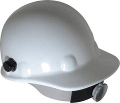 Fibre-Metal - ANSI Type I, Class G Rated, 8-Point, Ratchet Adjustment Hard Hat - Size 6-1/2 to 8, White, Standard Brim - Benchmark Tooling