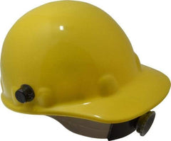 Fibre-Metal - ANSI Type I, Class G Rated, 8-Point, Ratchet Adjustment Hard Hat - Size 6-1/2 to 8, Yellow, Standard Brim - Benchmark Tooling