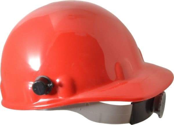 Fibre-Metal - ANSI Type I, Class G Rated, 8-Point, Ratchet Adjustment Hard Hat - Size 6-1/2 to 8, Red, Standard Brim - Benchmark Tooling
