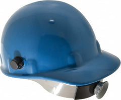 Fibre-Metal - ANSI Type I, Class G Rated, 8-Point, Ratchet Adjustment Hard Hat - Size 6-1/2 to 8, Blue, Standard Brim - Benchmark Tooling