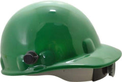 Fibre-Metal - ANSI Type I, Class G Rated, 8-Point, Ratchet Adjustment Hard Hat - Size 6-1/2 to 8, Green, Standard Brim - Benchmark Tooling