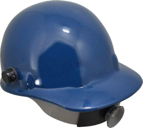 Fibre-Metal - ANSI Type I, Class G Rated, 8-Point, Ratchet Adjustment Hard Hat - Size 6-1/2 to 8, Dark Blue, Standard Brim - Benchmark Tooling